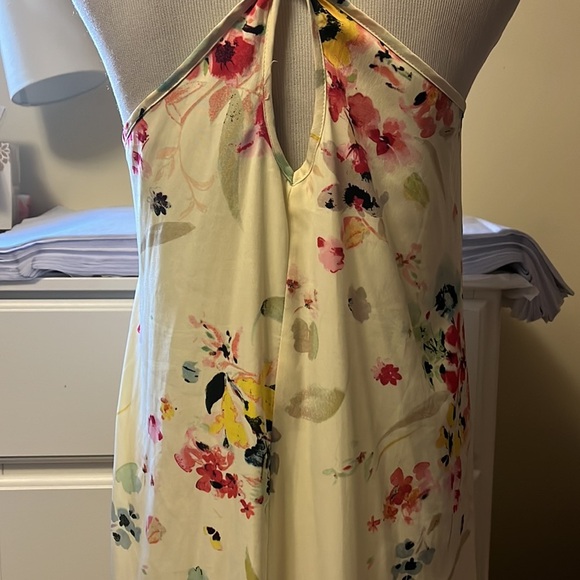 H&M sleeveless crossover back high low watercolor print dress - Picture 6 of 13